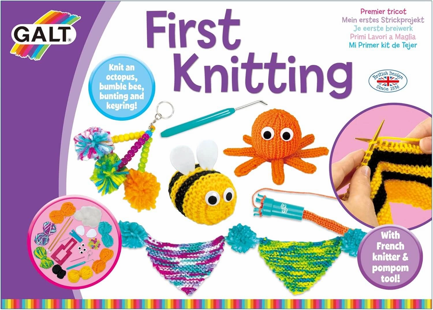 Galt Creative Cases Children's First Knitting Kit For Ages 6 and Up