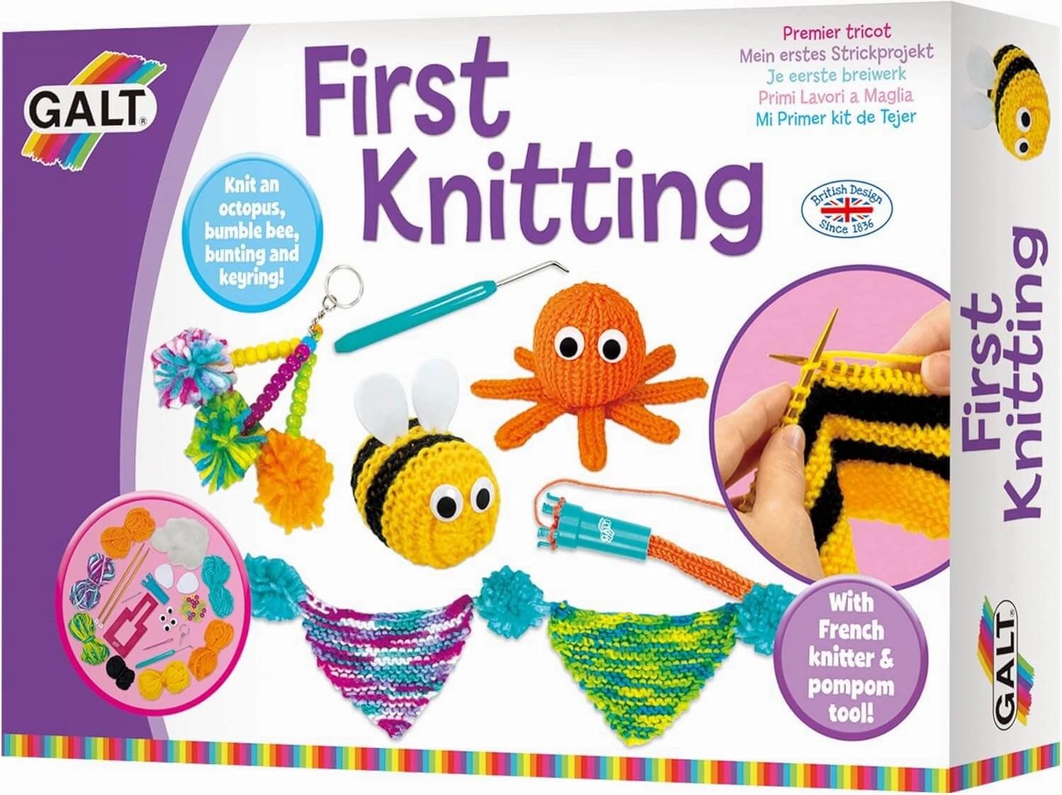 Galt Creative Cases Children's First Knitting Kit For Ages 6 and Up
