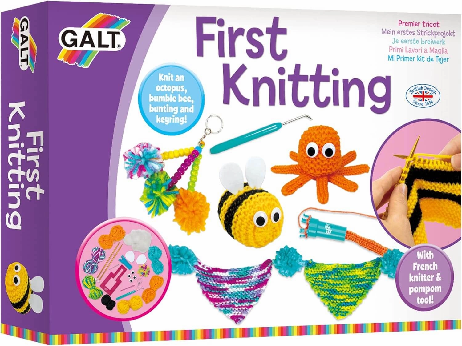Galt Creative Cases Children's First Knitting Kit For Ages 6 and Up