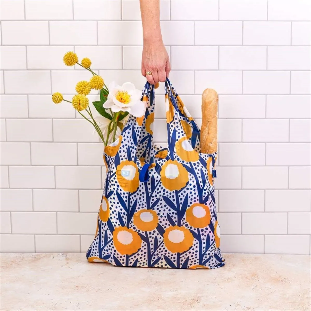 Golden Glow blu Reusable Shopping Bag-Machine washable
