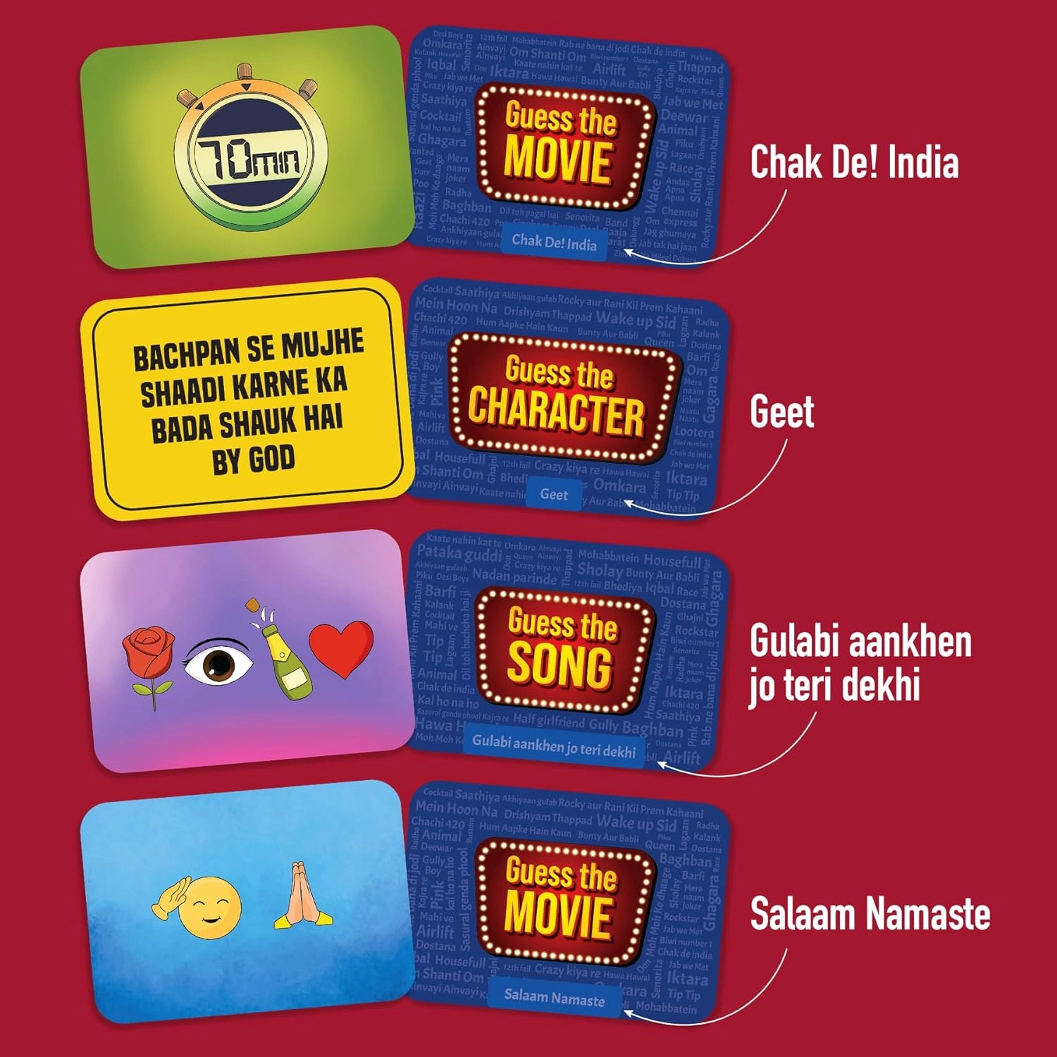 Gouda Games Bollywood Battle Trivia & Guessing Card Game For Ages 14 