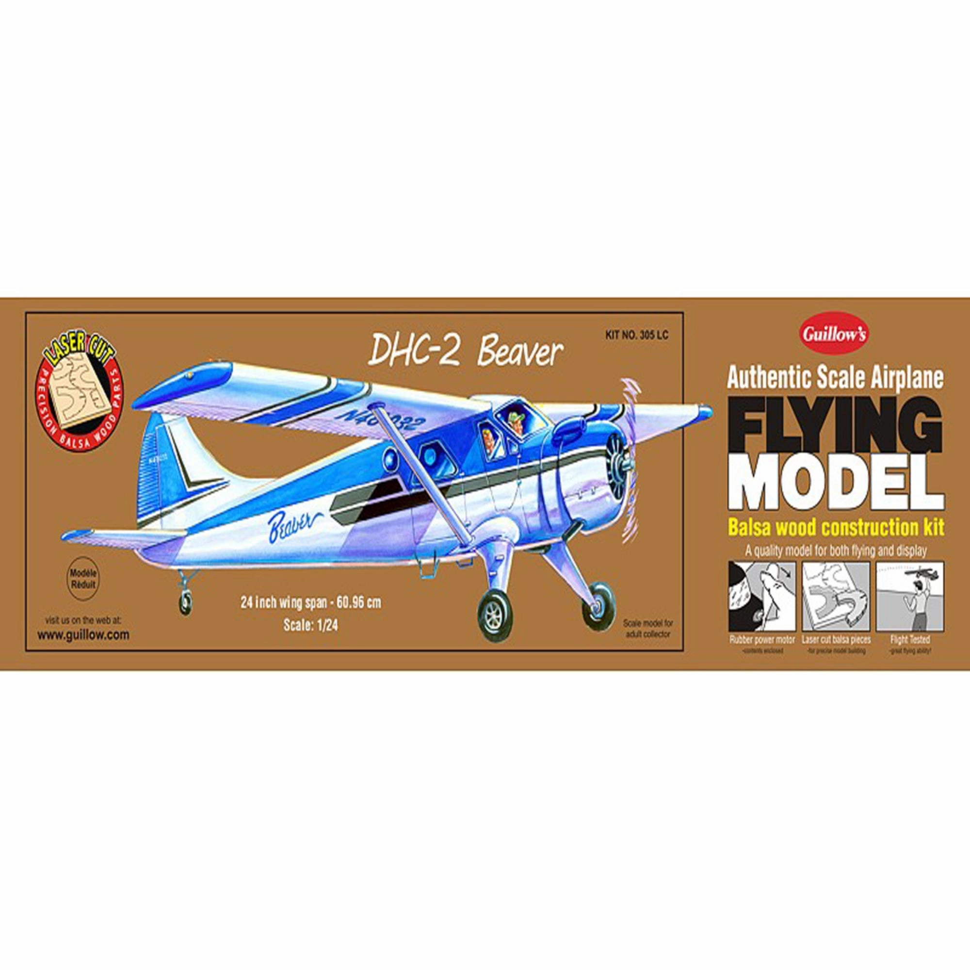 Guillow's Beaver DHC-2 Laser Cut Balsa Wood Model Kit