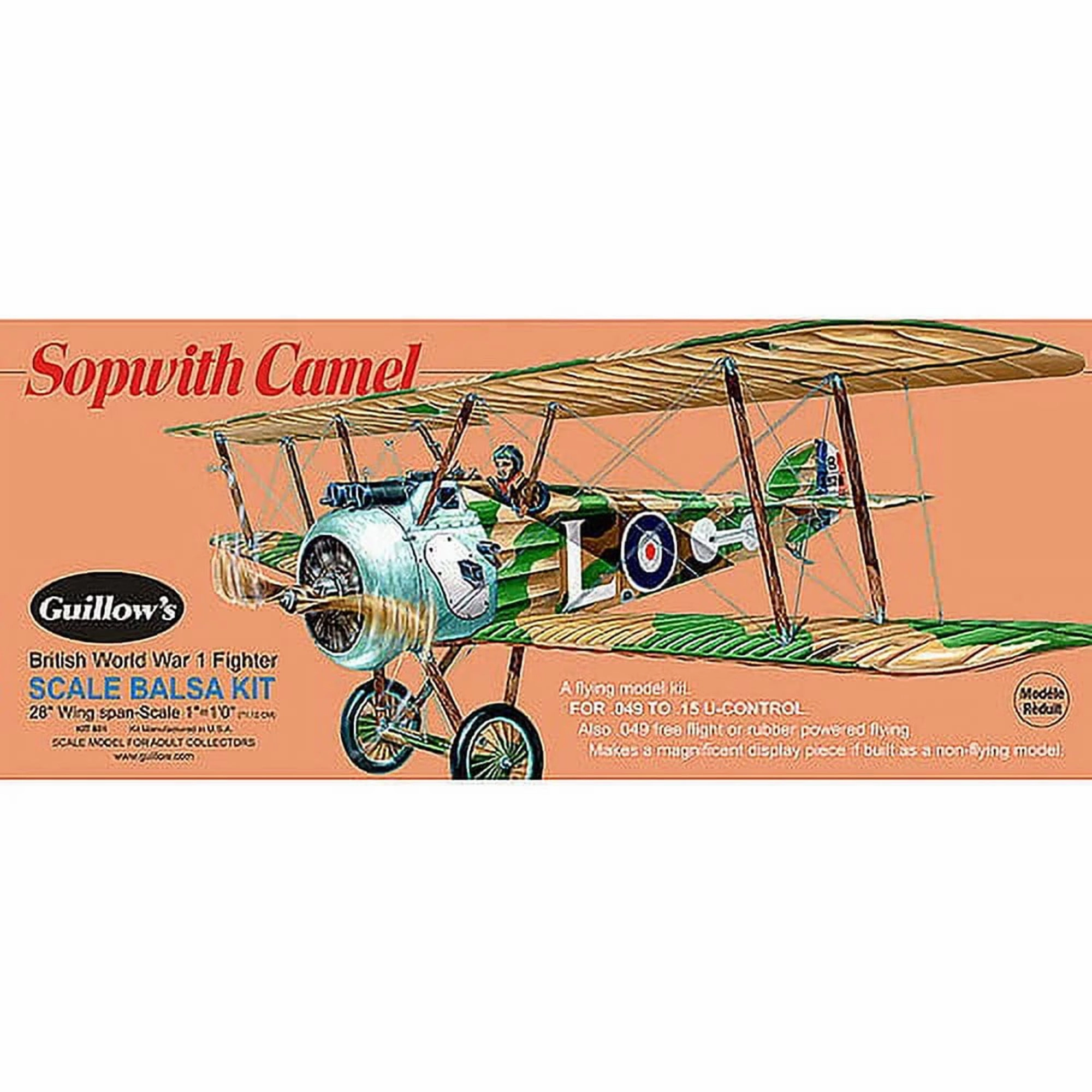 Guillow's Sopwith Camel 1/12 Scale Model Kit - Legendary WW1 Fighter