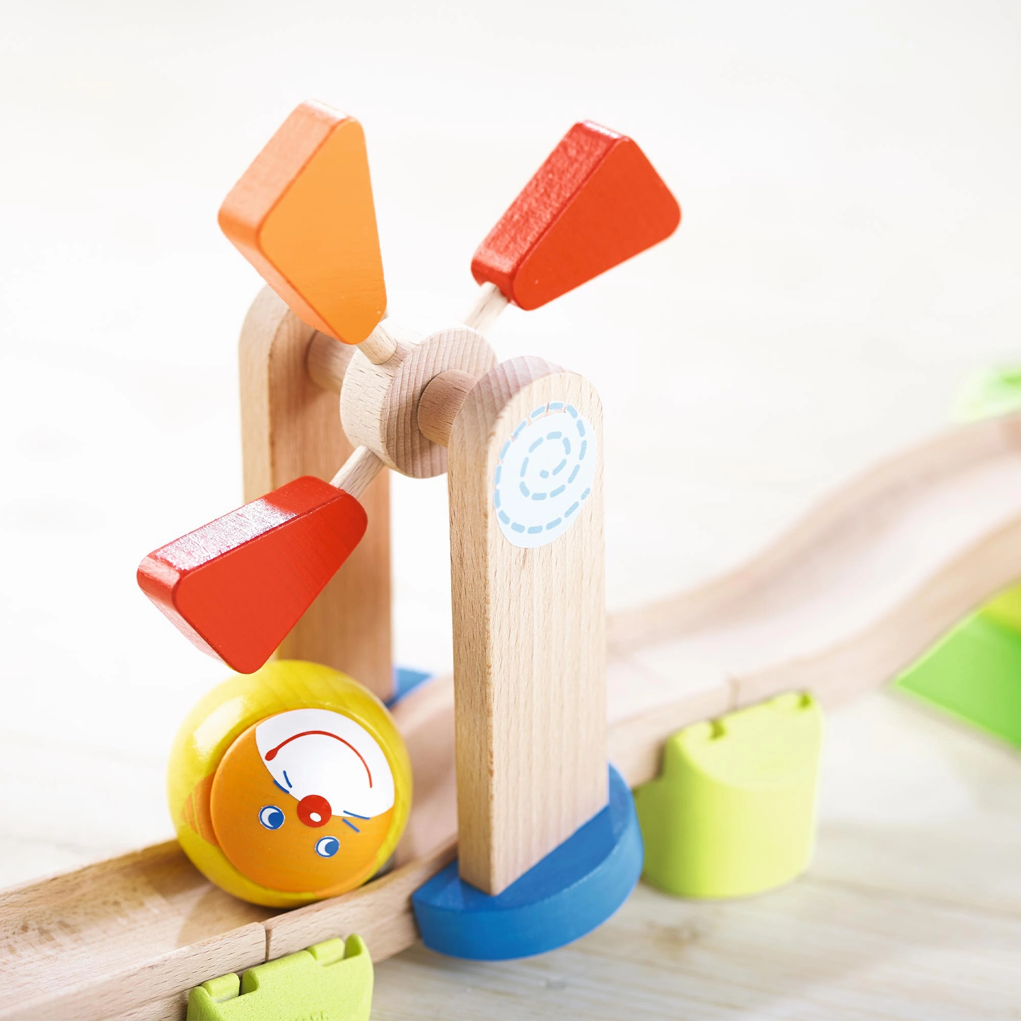 HABA Kullerbu Windmill 25-Piece Starter Track Set - Interactive Playset