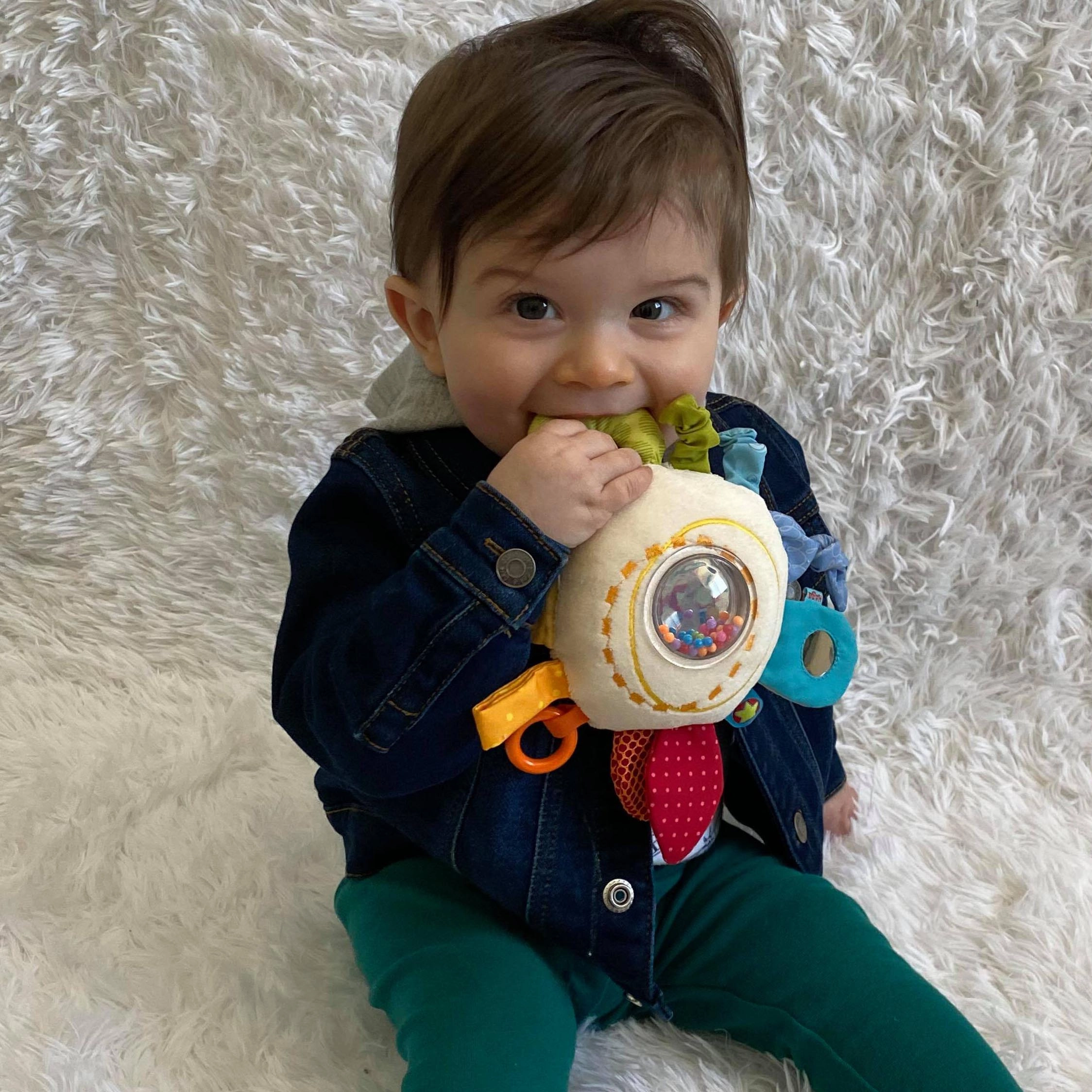 HABA Rainbow Teether Cuddly Activity Toy  Multicolor
