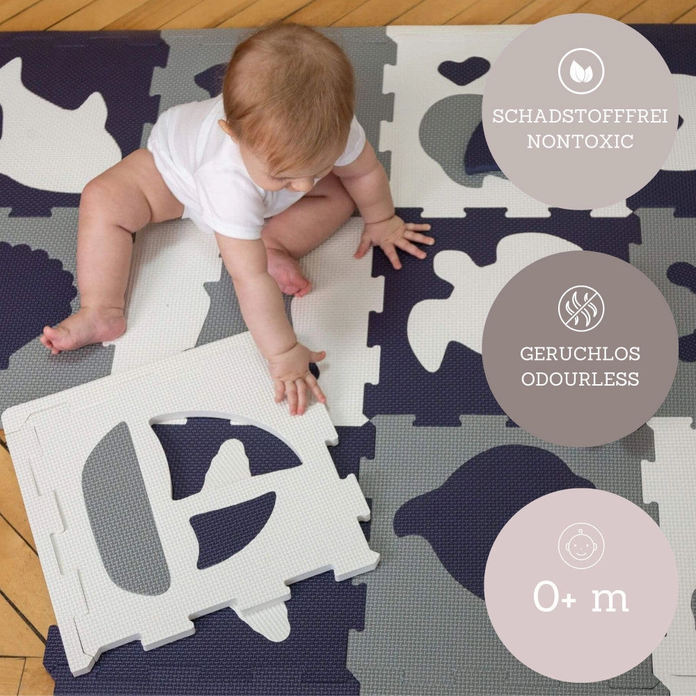 Hakuna Matte: Marine World Baby Play Mat - 47x35 Inches, 12 Foam Tiles