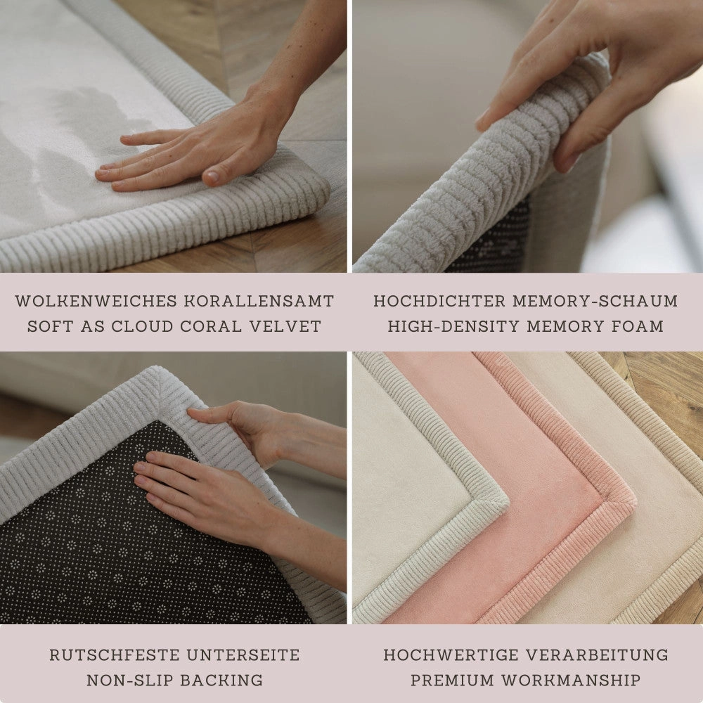 Hakuna Matte: Plush Coral Velvet Baby Playmat - Soft Grey