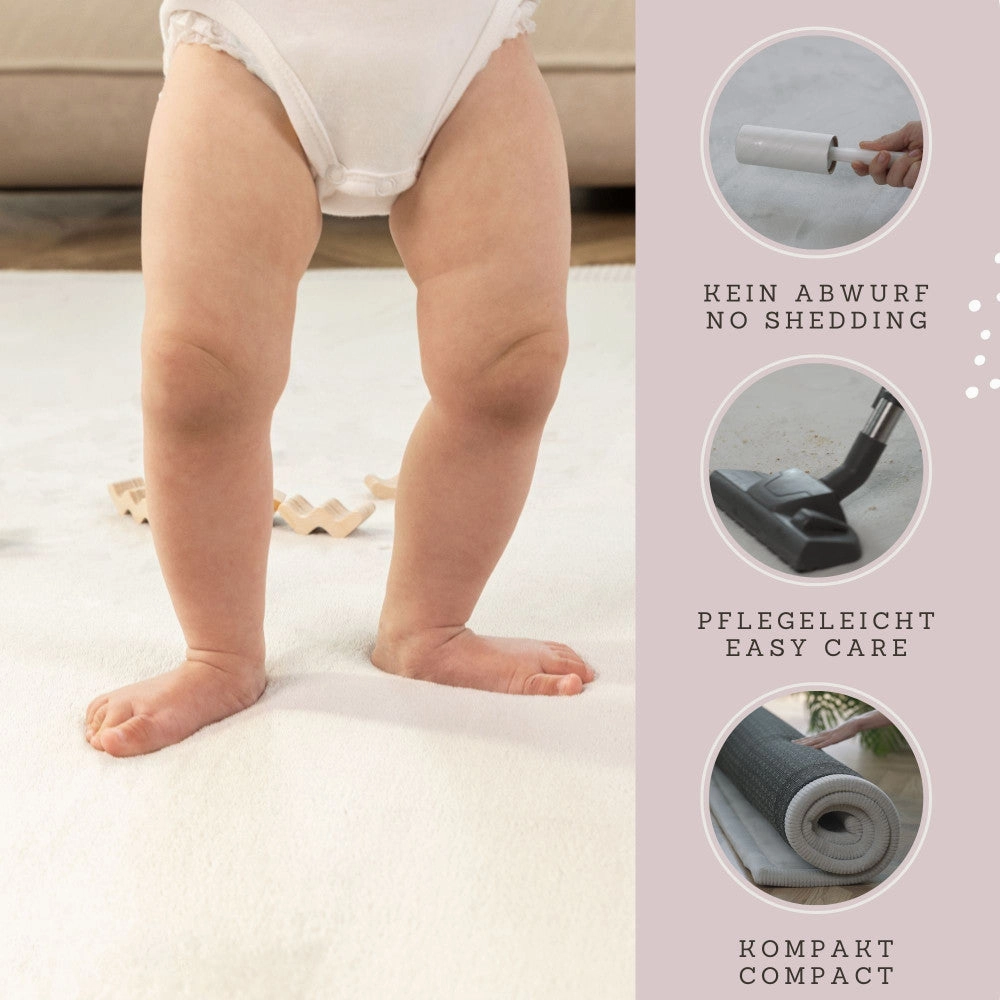 Hakuna Matte: Plush Coral Velvet Baby Playmat - Soft Grey