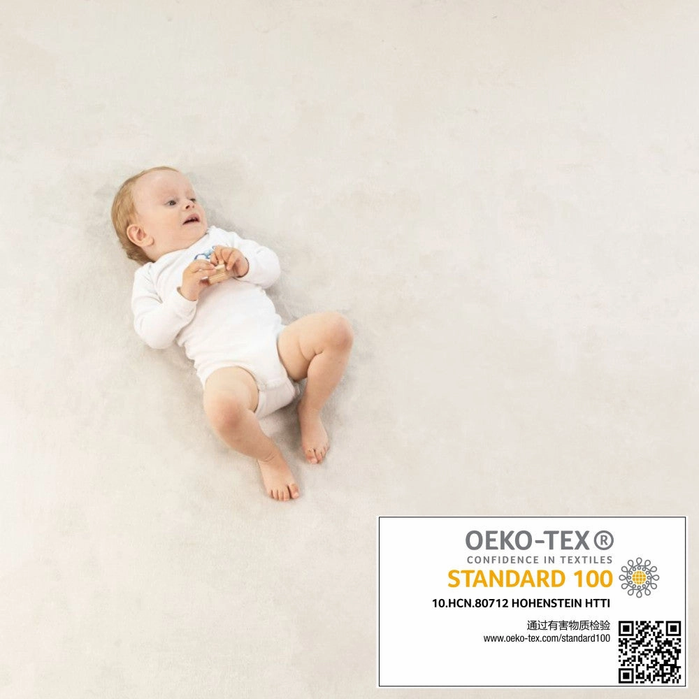 Hakuna Matte: Plush Coral Velvet Baby Playmat - Soft Grey