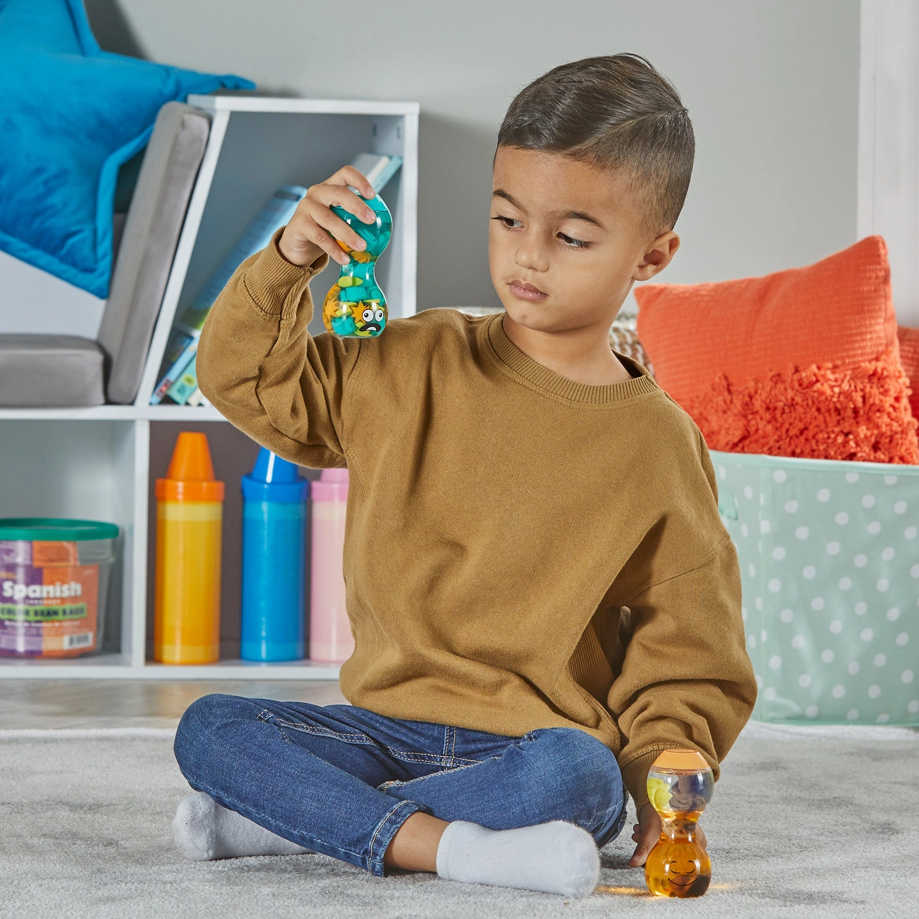 Hand2Mind Express Your Emotions Sensory Bottles Set: Overwhelmed & Calm