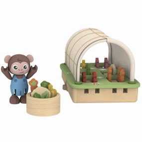 Hape 10pc Organic Greenhouse Miniature Gardening Toy Playset