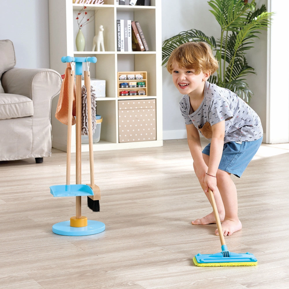 Hape 6pc Clean Up Broom Set - Yellow & Blue Playset