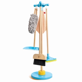 Hape 6pc Clean Up Broom Set - Yellow & Blue Playset