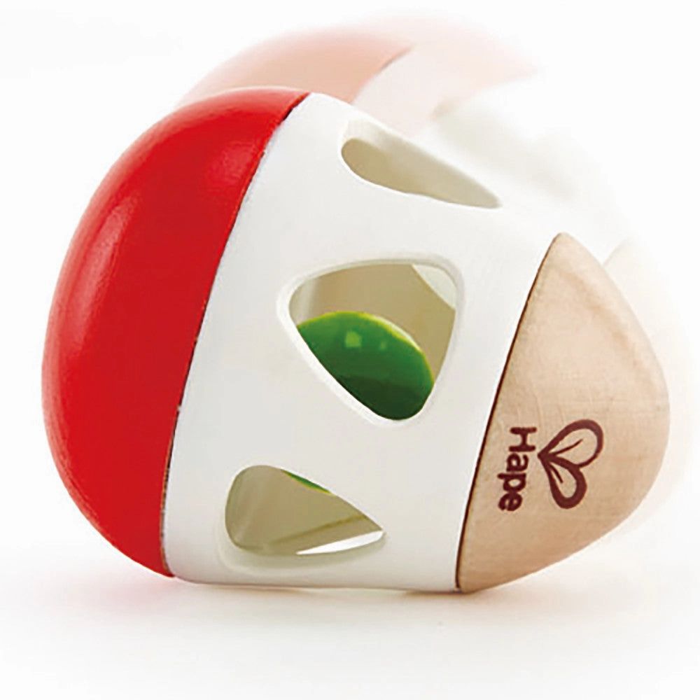 Hape Bell Rattle Toy  Vibrant Red, White & Green