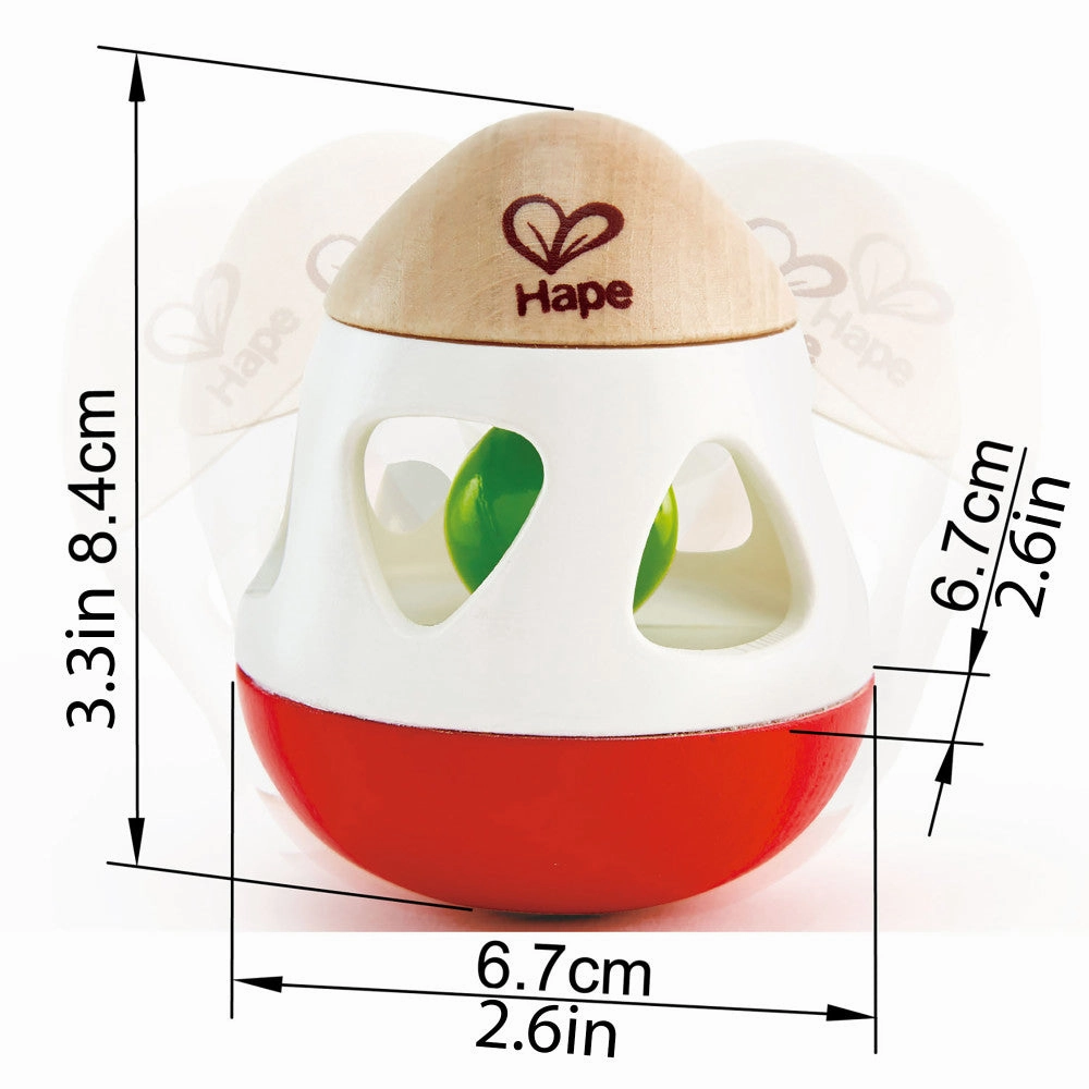 Hape Bell Rattle Toy  Vibrant Red, White & Green