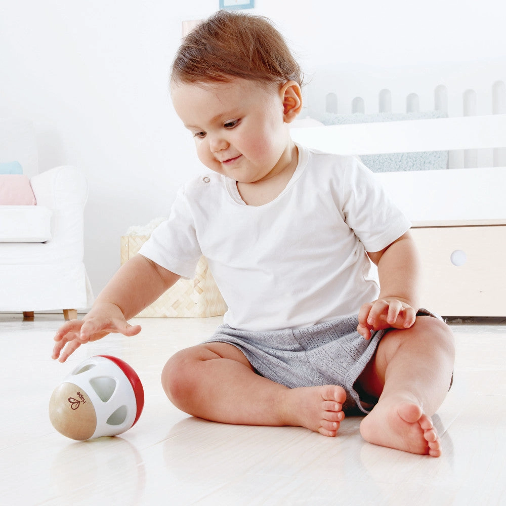 Hape Bell Rattle Toy  Vibrant Red, White & Green