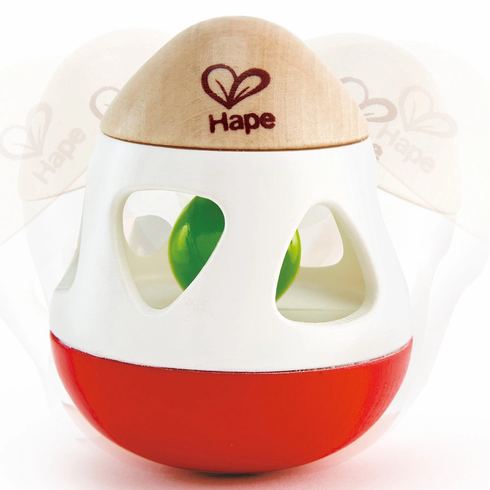 Hape Bell Rattle Toy  Vibrant Red, White & Green