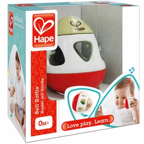 Hape Bell Rattle Toy  Vibrant Red, White & Green