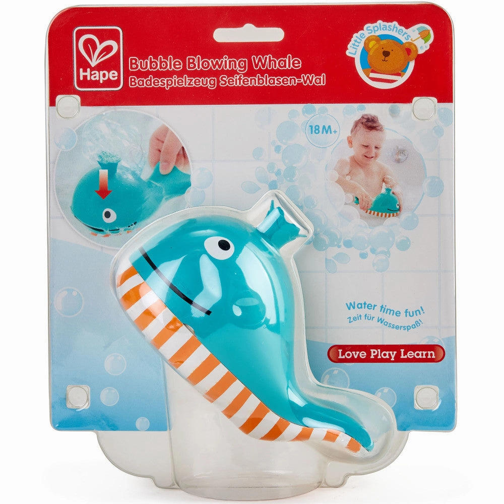 Hape Bubble Blowing Whale - Blue & Yellow Bath Toy