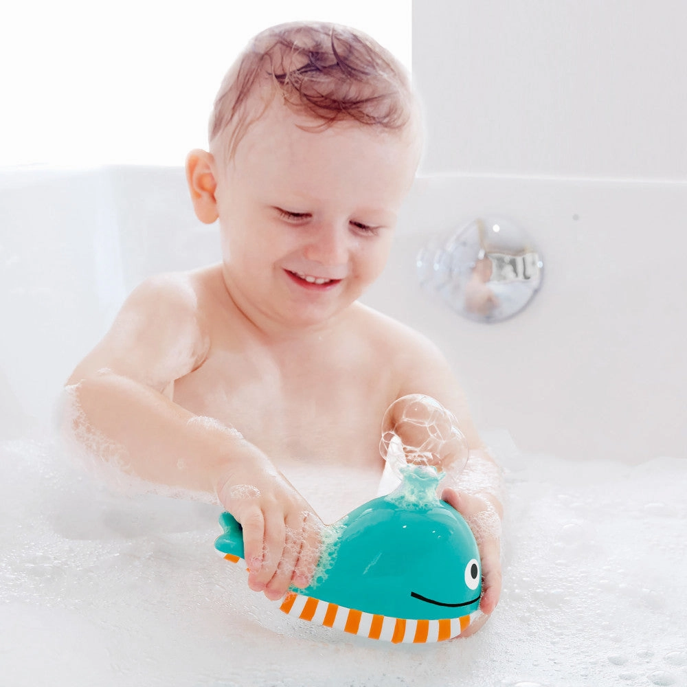 Hape Bubble Blowing Whale - Blue & Yellow Bath Toy