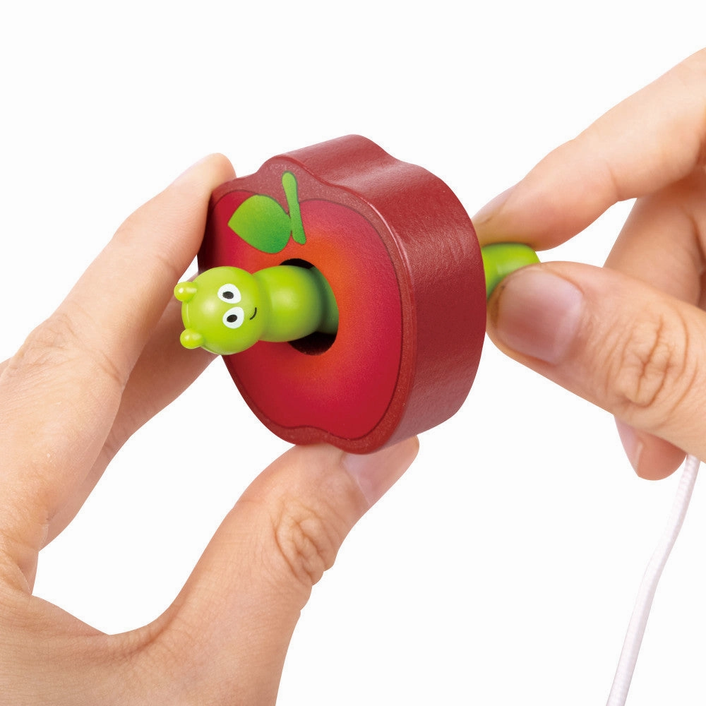 Hape Caterpillar Fruit Feast - 14pc Wooden Stringing Playset