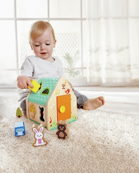Hape Critter House Shape Sorter Wooden Playset for Toddlers Age 2 & Up