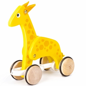 Hape Giraffe Pull Along Toy - Yellow