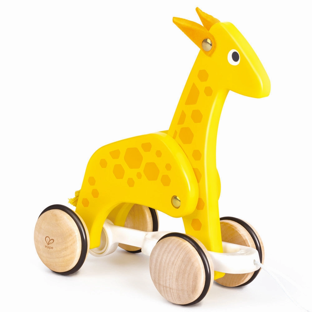 Hape Giraffe Pull Along Toy - Yellow