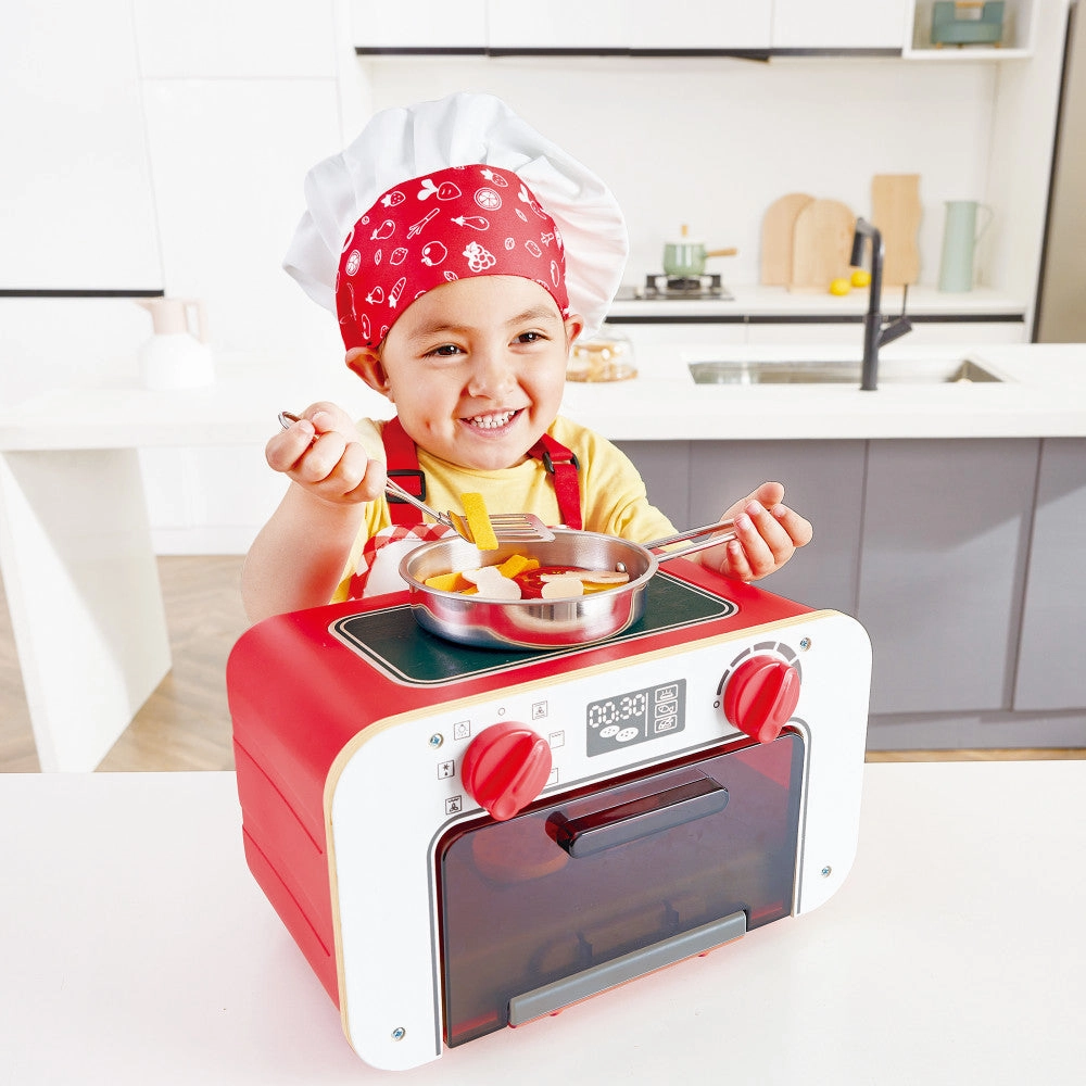 Hape My Baking Oven Playset with Magic Color-Changing Cookies - Red & White