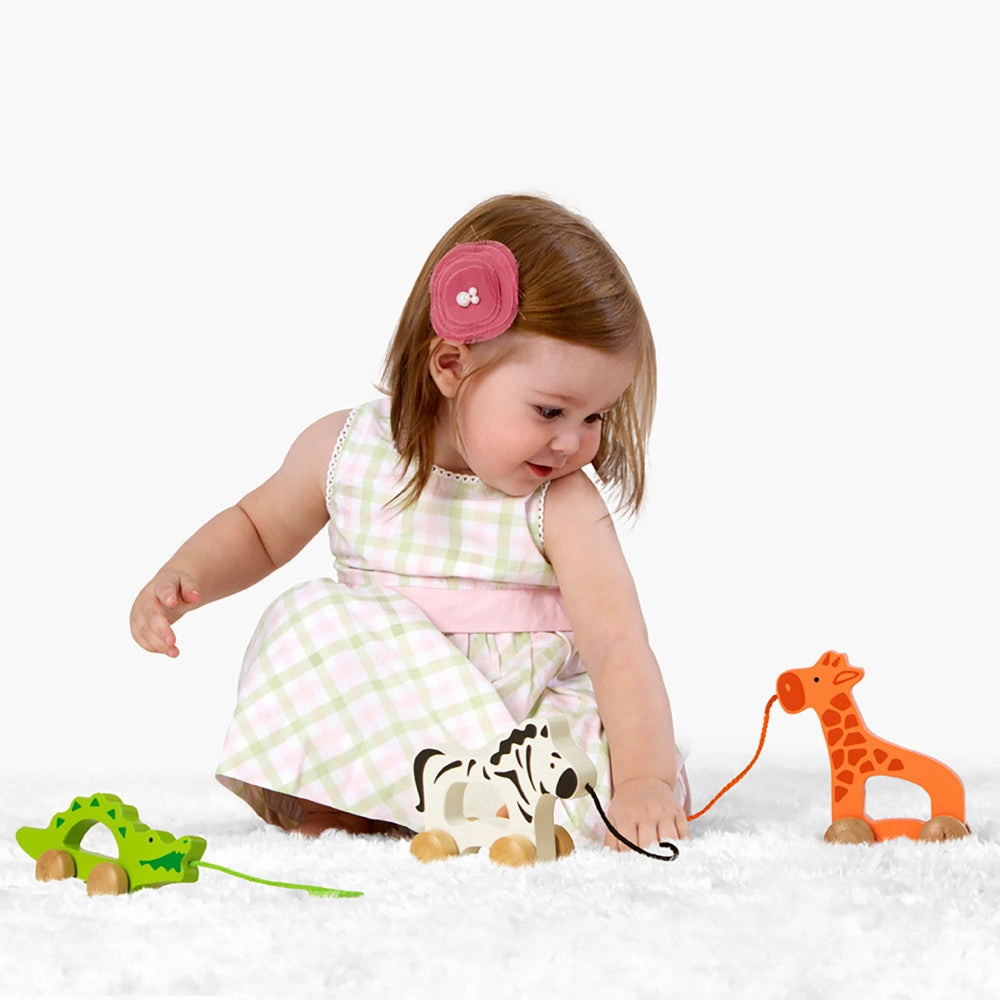 Hape Orange Giraffe Push & Pull - Wooden Toddler Toy