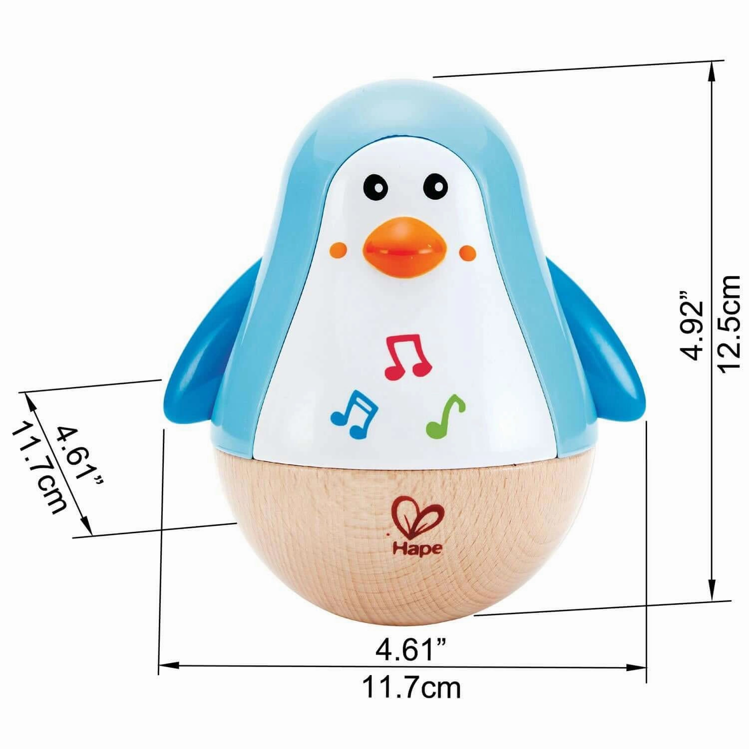 Hape Penguin Musical Wobbler Toy with Bell for Babies Ages 6M and Up