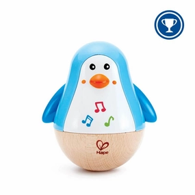 Hape Penguin Musical Wobbler Toy with Bell for Babies Ages 6M and Up