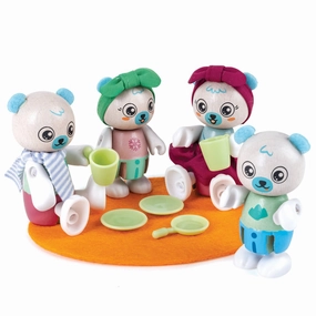 Hape Polar Bear Family - Playful Wooden Animal Figurines