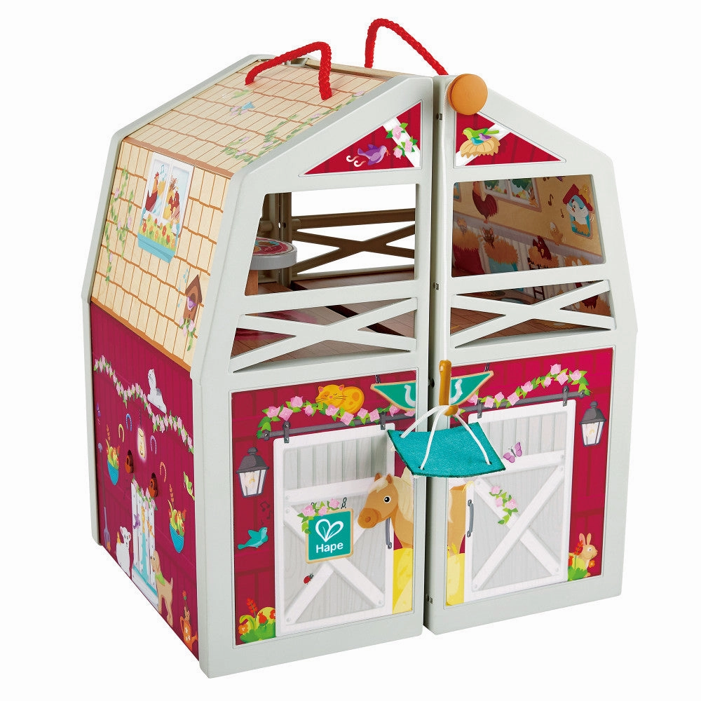 Hape Pony Club Ranch - 2-Level Wooden Barn Playset