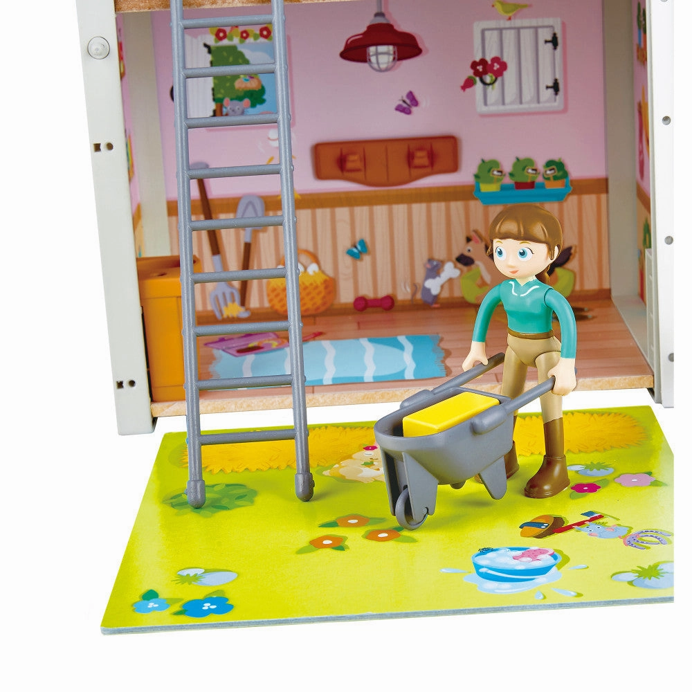 Hape Pony Club Ranch - 2-Level Wooden Barn Playset