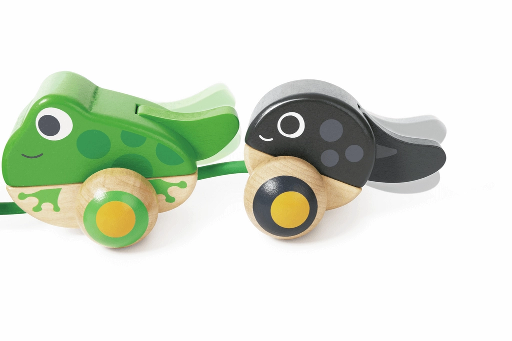 Hape Pull-Along Frog Family Educational Toy for Toddlers Ages 1 and Up