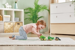 Hape Pull-Along Frog Family Educational Toy for Toddlers Ages 1 and Up