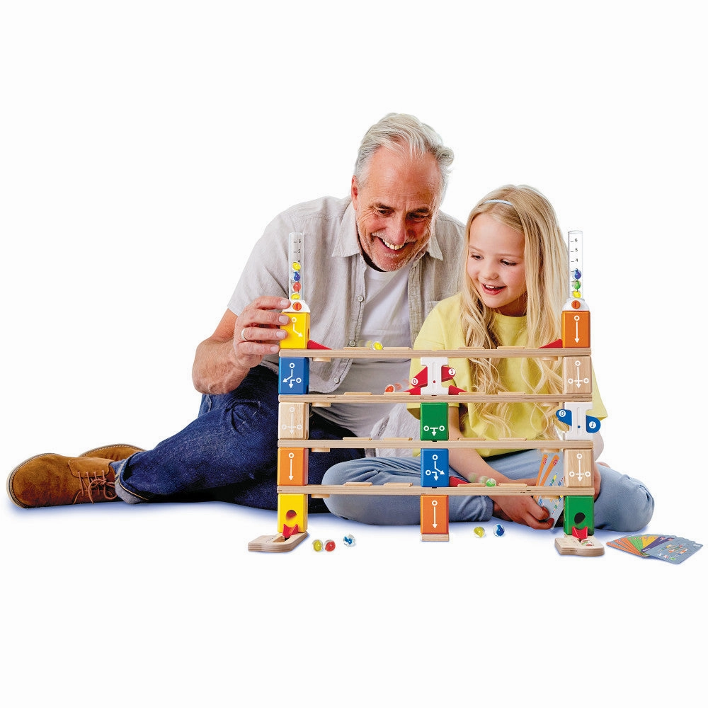 Hape Quadrilla 102-pc Wooden Marble Run Basic Coding Set