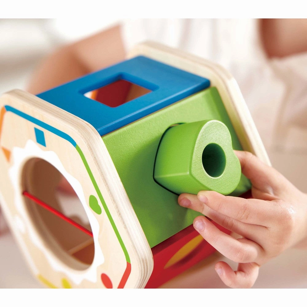 Hape Rainbow Wonder Wooden Shape Sorter - Interactive Sorting Toy