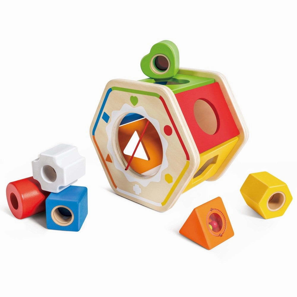 Hape Rainbow Wonder Wooden Shape Sorter - Interactive Sorting Toy