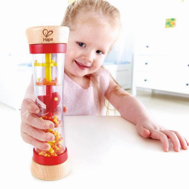 Hape Red Beaded Raindrops Sensory Baby Rattle Toy Suitable from Birth