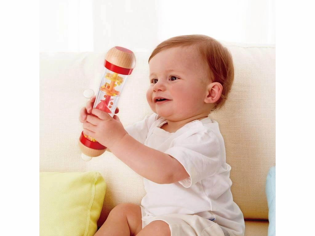 Hape Red Beaded Raindrops Sensory Baby Rattle Toy Suitable from Birth