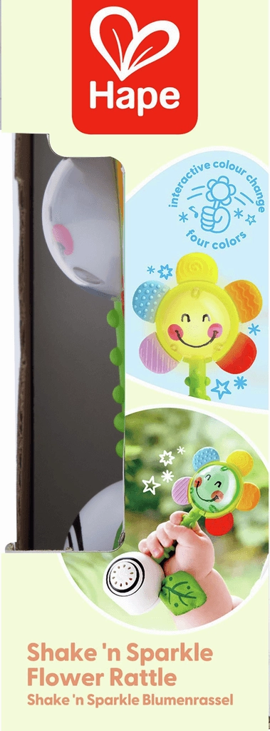 Hape Shake and Sparkle Flower Rattle Sensory Toy Suitable from Birth