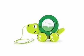 Hape Tito the Turtle Wooden Pull Along Toy with Water for Age 1 and Up
