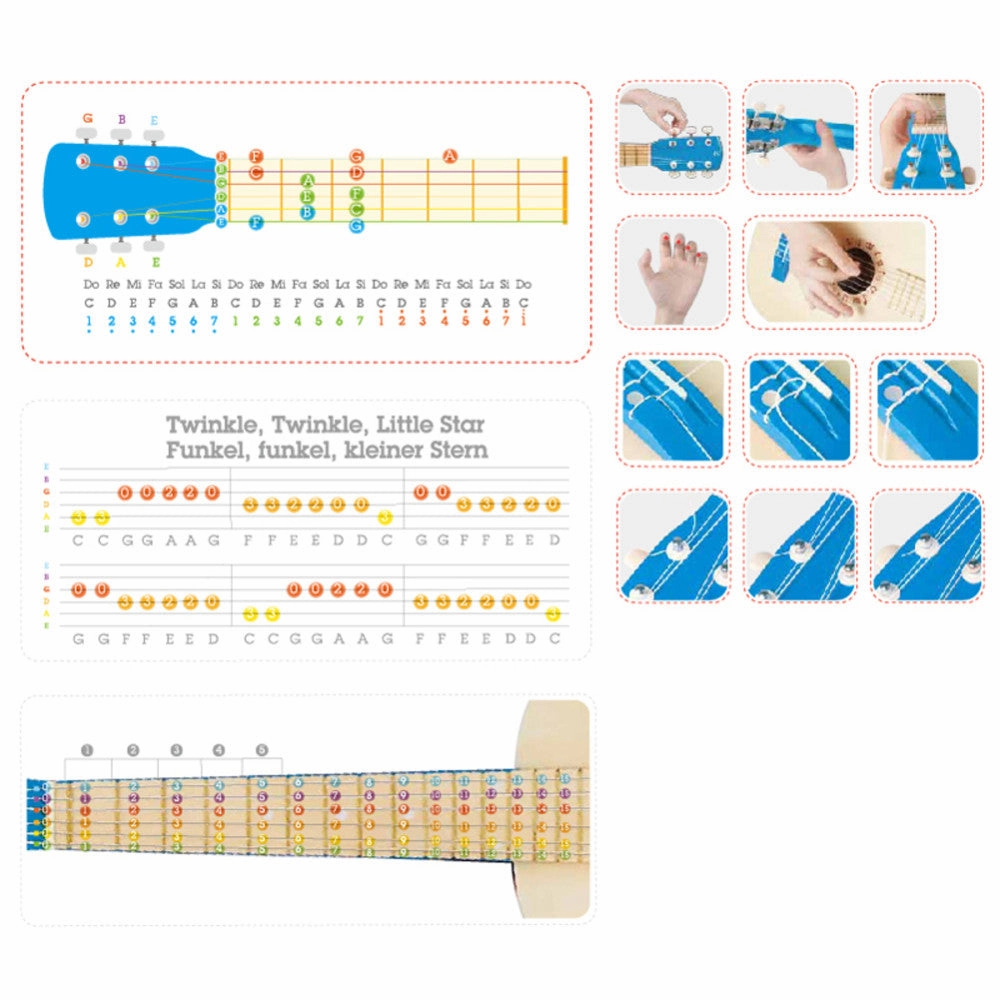 Hape Vibrant Blue First Musical Guitar for Kids