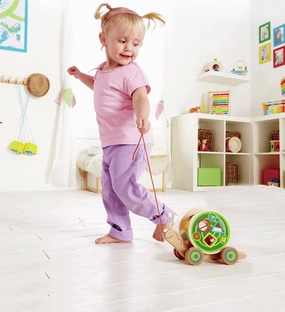 Hape Walk-A-Long Snail Pull Along and Shape Sorter Toy for Ages 1 & Up