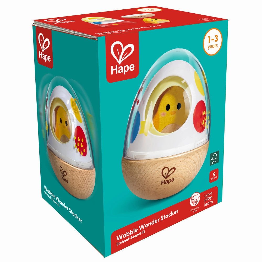 Hape Wobble Wonder Stacker - Playful Chicken & Egg Toy