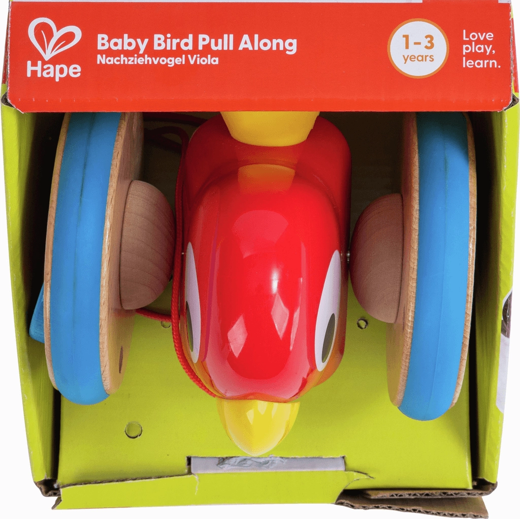 Hape Wooden Pull Along Bird Toy with Flapping Wings for Ages 1 and Up