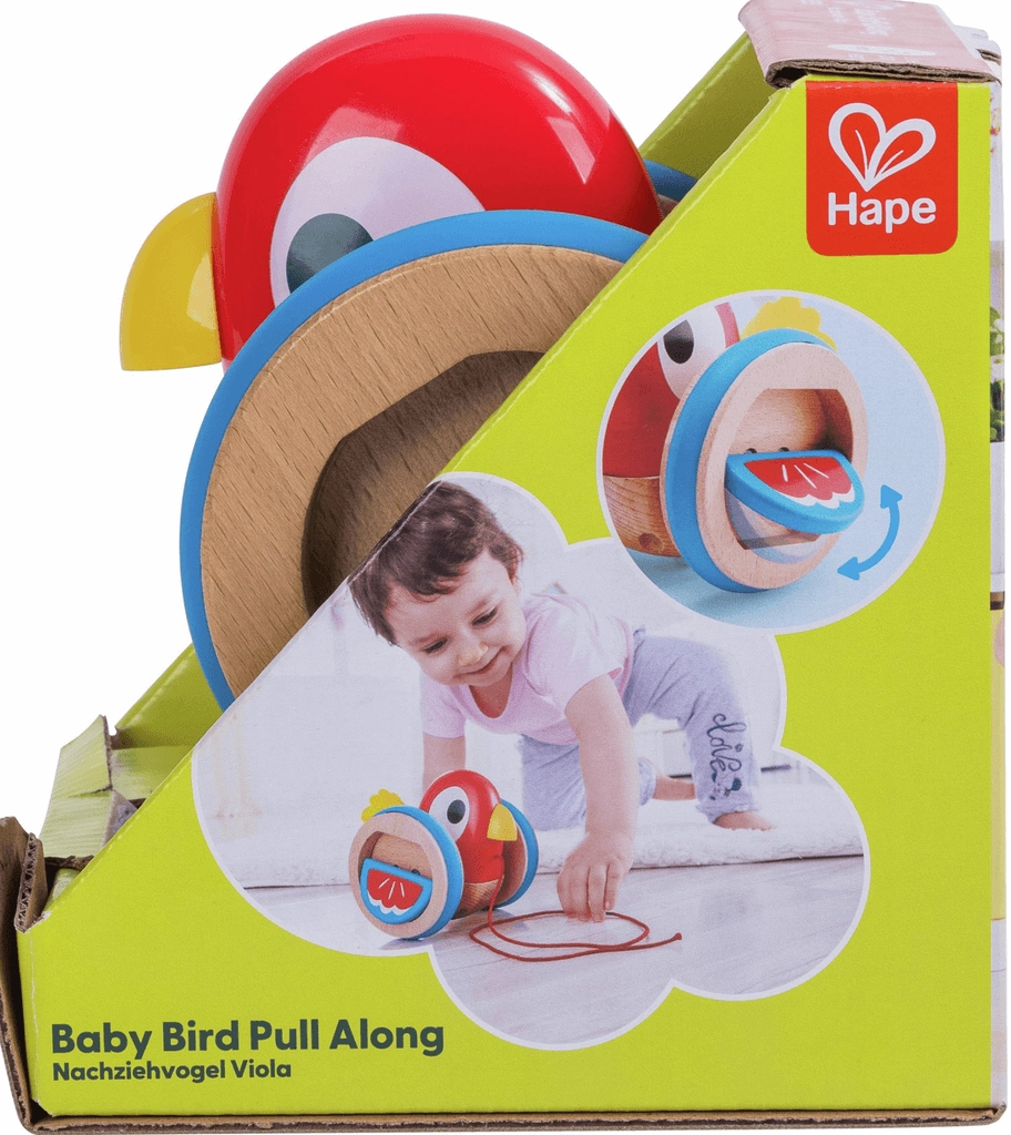 Hape Wooden Pull Along Bird Toy with Flapping Wings for Ages 1 and Up
