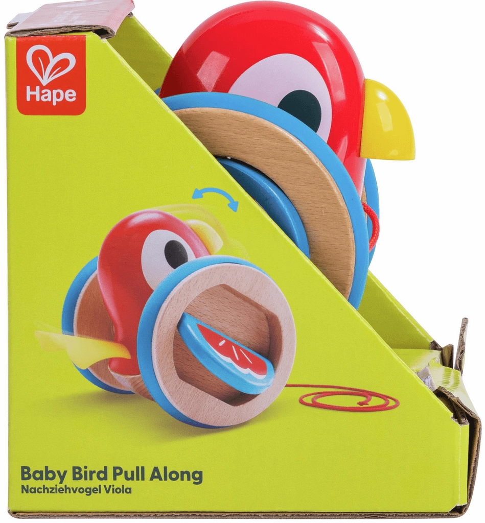 Hape Wooden Pull Along Bird Toy with Flapping Wings for Ages 1 and Up